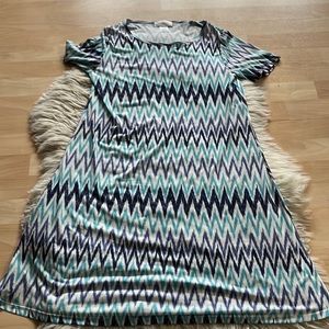 Top It Off Blue Purple Chevron Dress Cover Up S